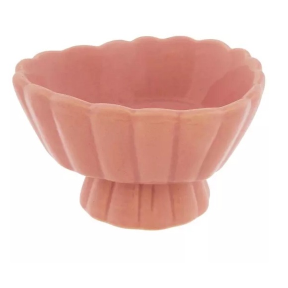 Hobby Lobby Other - Pink Heart Shaped Scalloped Pedestal Ceramic Bowl